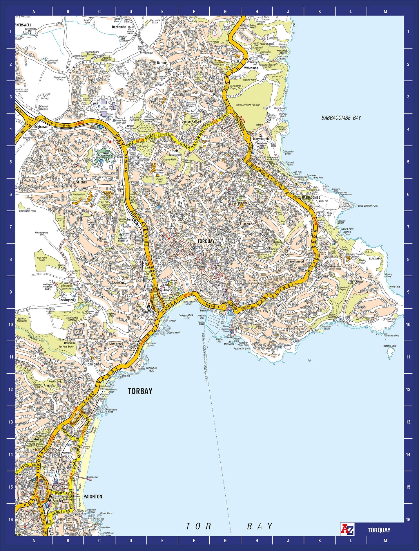 A-Z Map of  Torquay 1000 Piece Jigsaw
