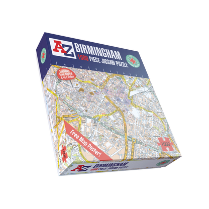 A-Z Map of  Birmingham 1000 or 300 Piece Jigsaw