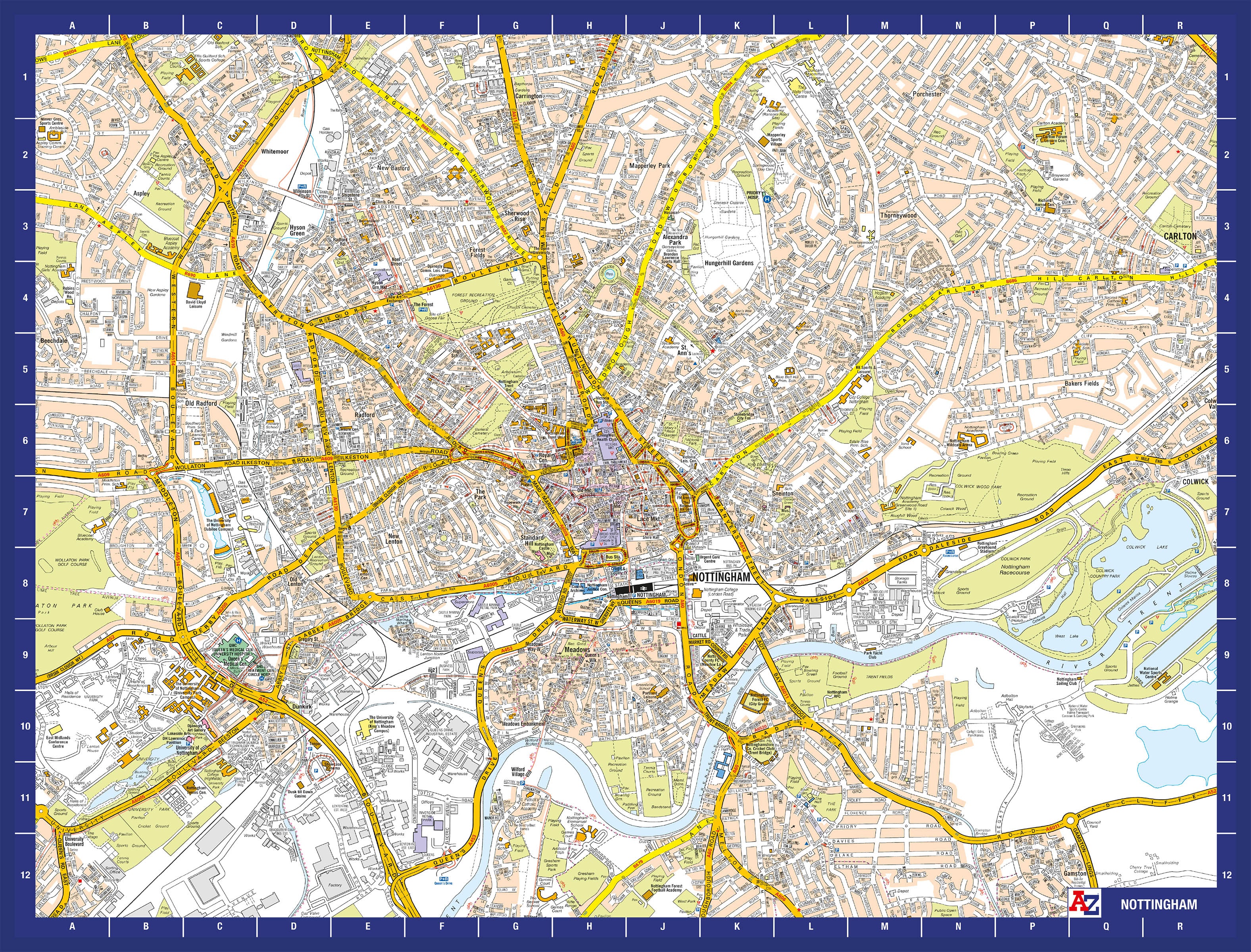 A-Z Map of Nottingham 1000 Piece Jigsaw – Geopacks