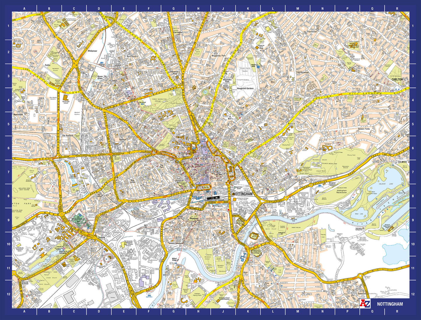 A-Z Map of  Nottingham 1000 Piece Jigsaw