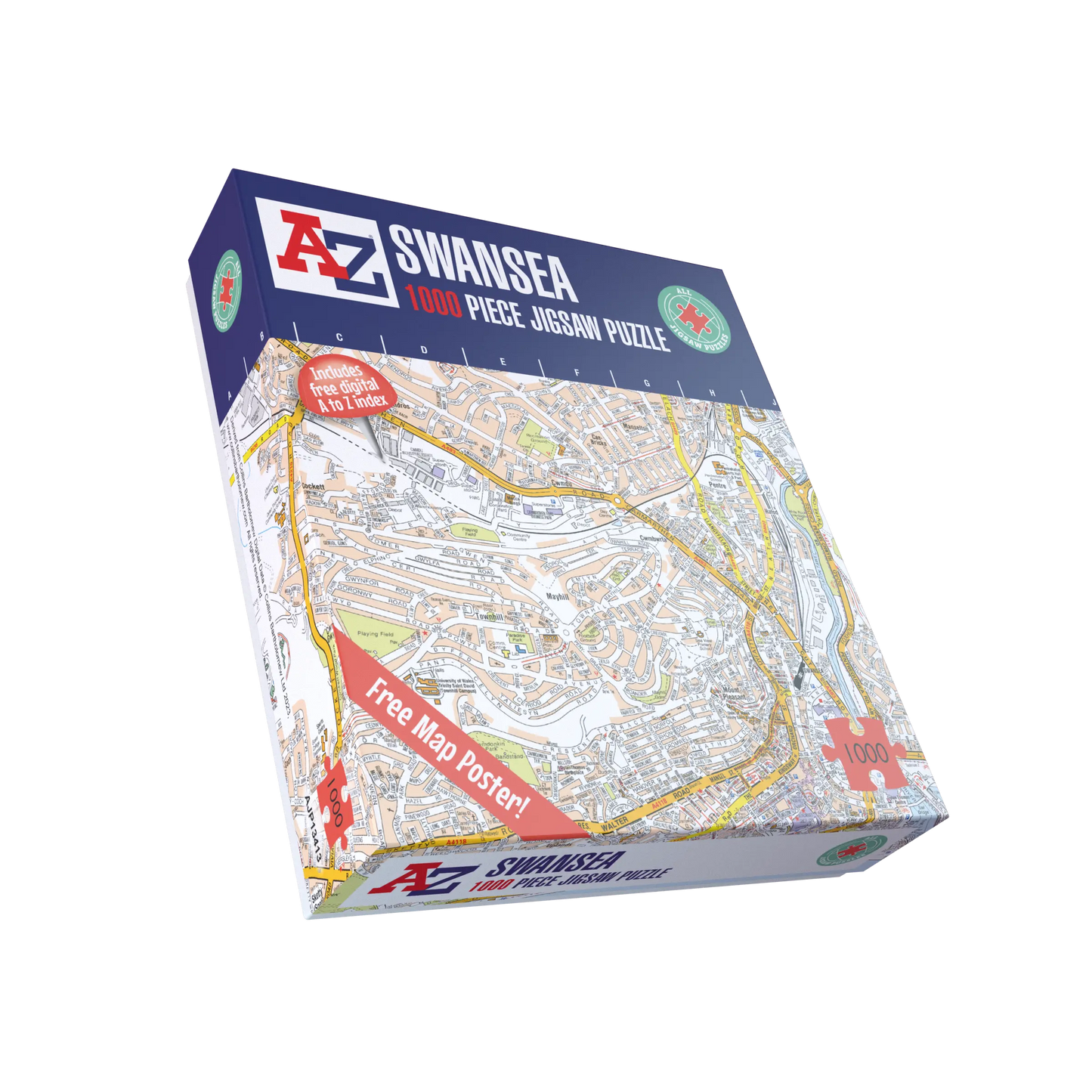A-Z Map of  Swansea 1000 Piece Jigsaw