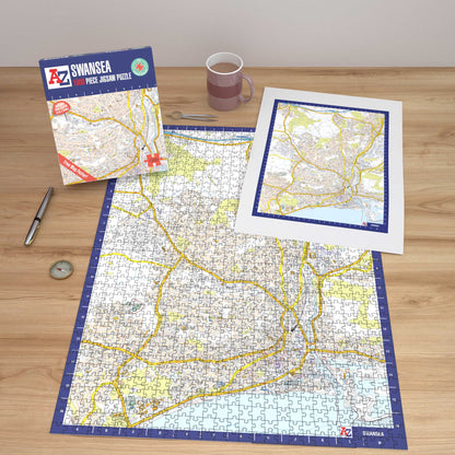 A-Z Map of  Swansea 1000 Piece Jigsaw