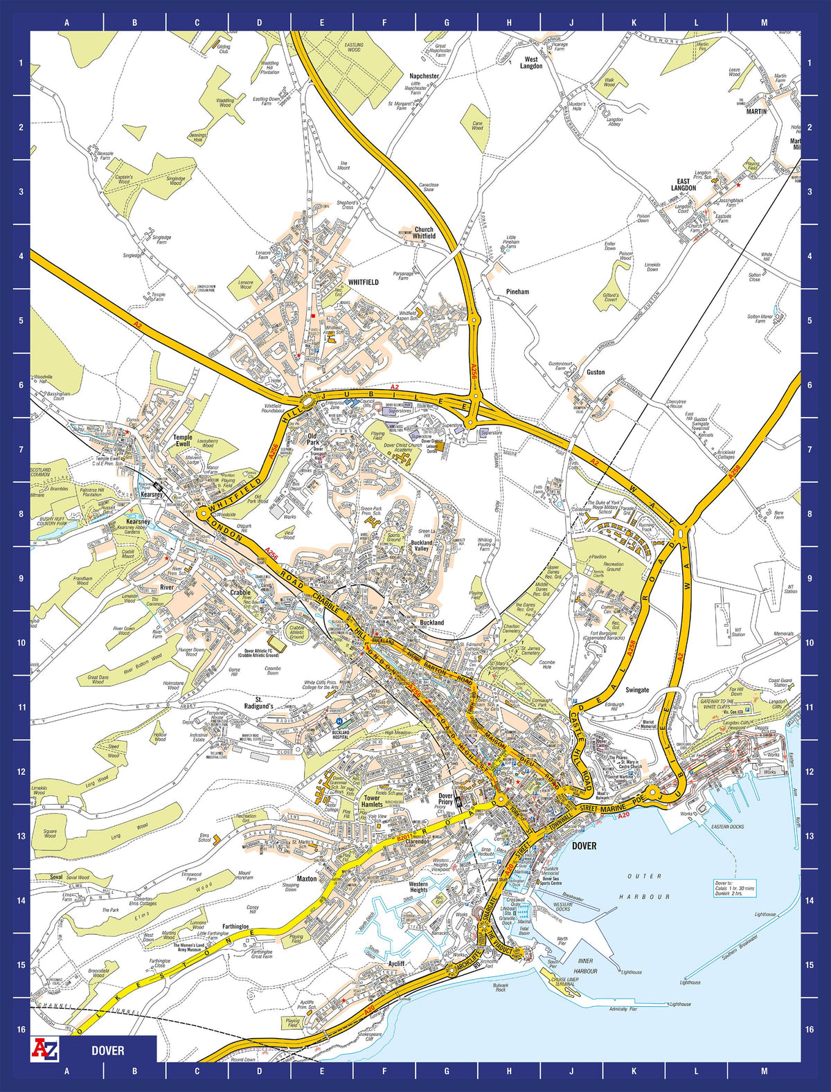 Dover Postcode Map A-Z Map of Dover 1000 Piece Jigsaw – Geopacks