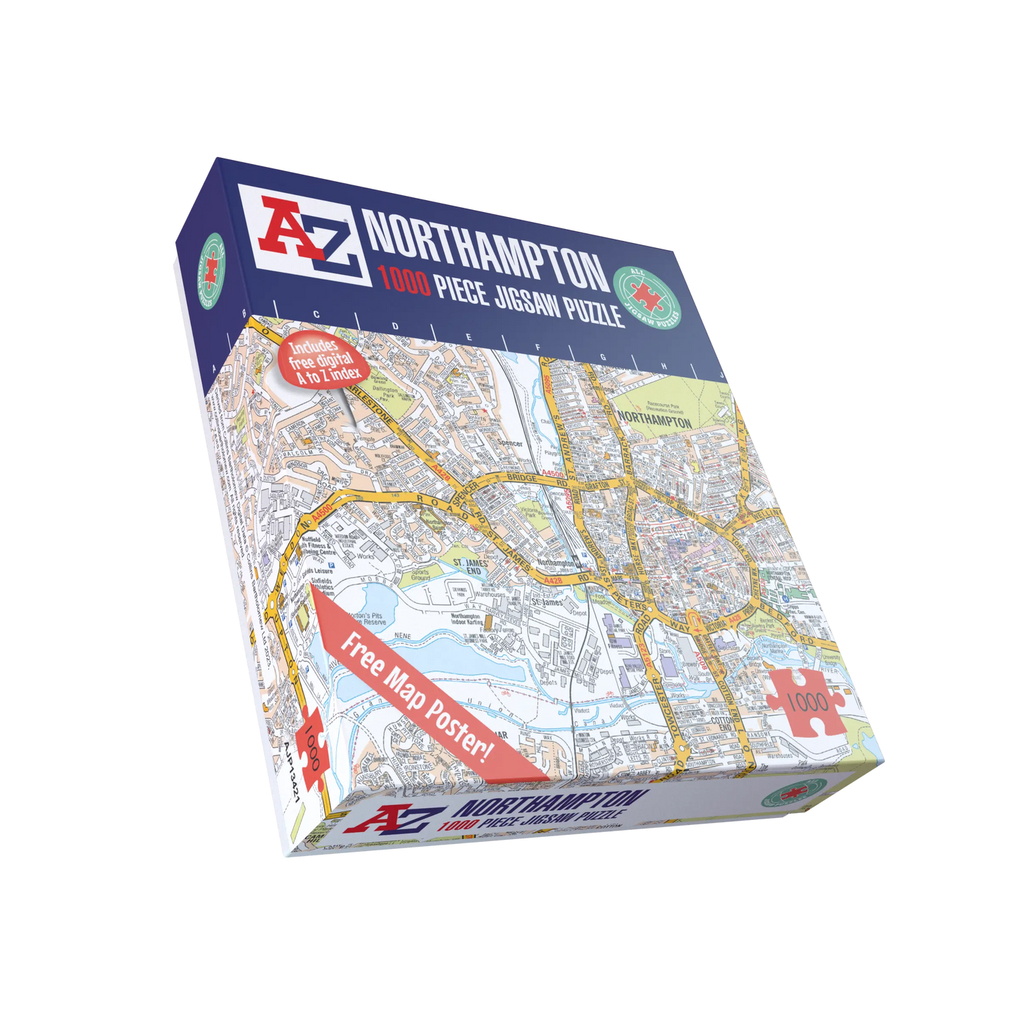 A-Z Map of  Northampton 1000 Piece Jigsaw