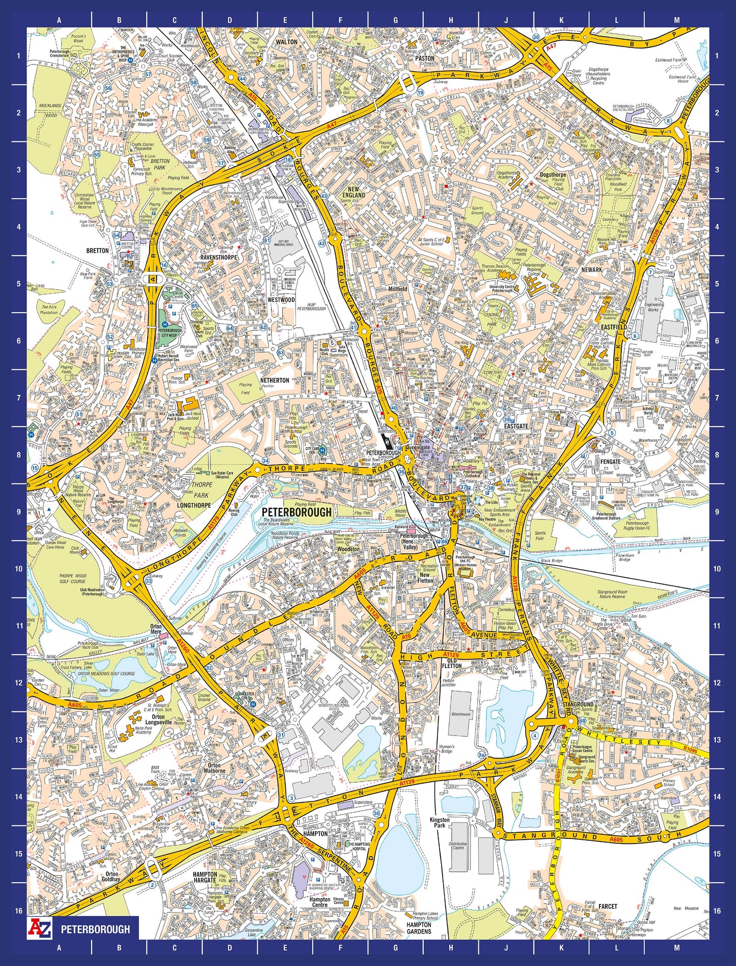 A-Z Map of  Peterborough 1000 Piece Jigsaw
