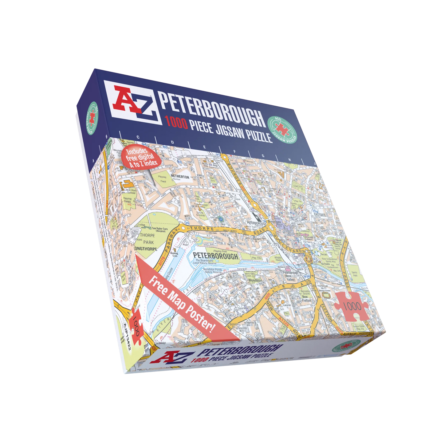 A-Z Map of  Peterborough 1000 Piece Jigsaw