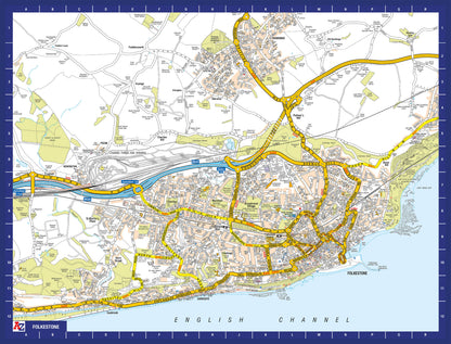 A-Z Map of  Folkestone 1000 Piece Jigsaw