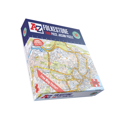 A-Z Map of  Folkestone 1000 Piece Jigsaw