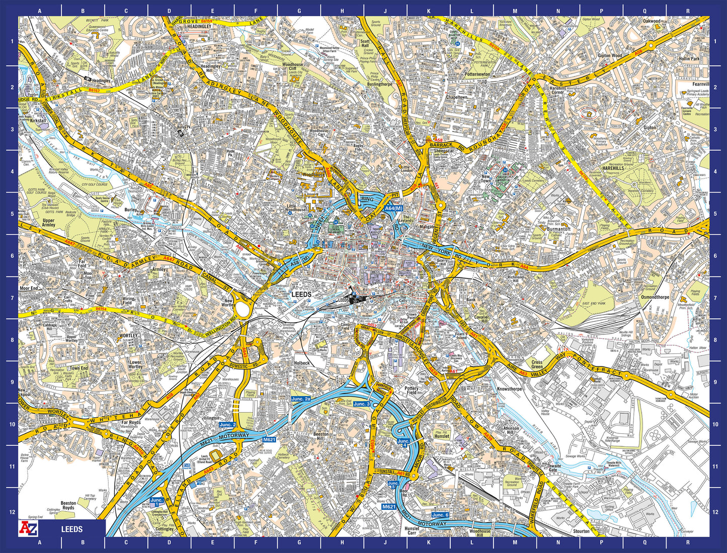 A-Z Map of  Leeds 1000 or 300 Piece Jigsaw
