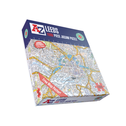 A-Z Map of  Leeds 1000 or 300 Piece Jigsaw