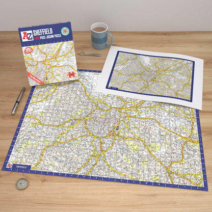 A-Z Map of  Sheffield 1000 or 300 Piece Jigsaw