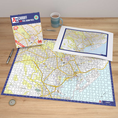 A-Z Map of  Cardiff 1000 Piece Jigsaw