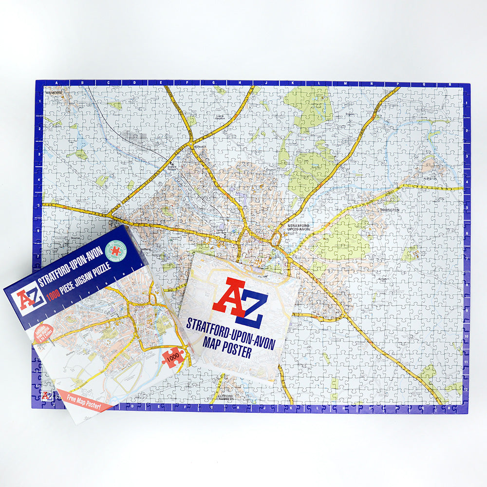 A-Z Map of  Stratford-upon-Avon 1000 Piece Jigsaw