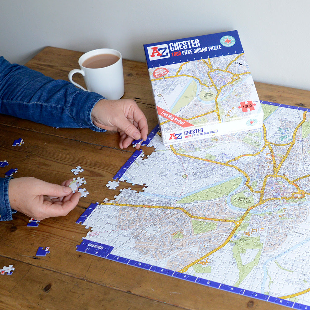 A-Z Map of  Chester 1000 Piece Jigsaw