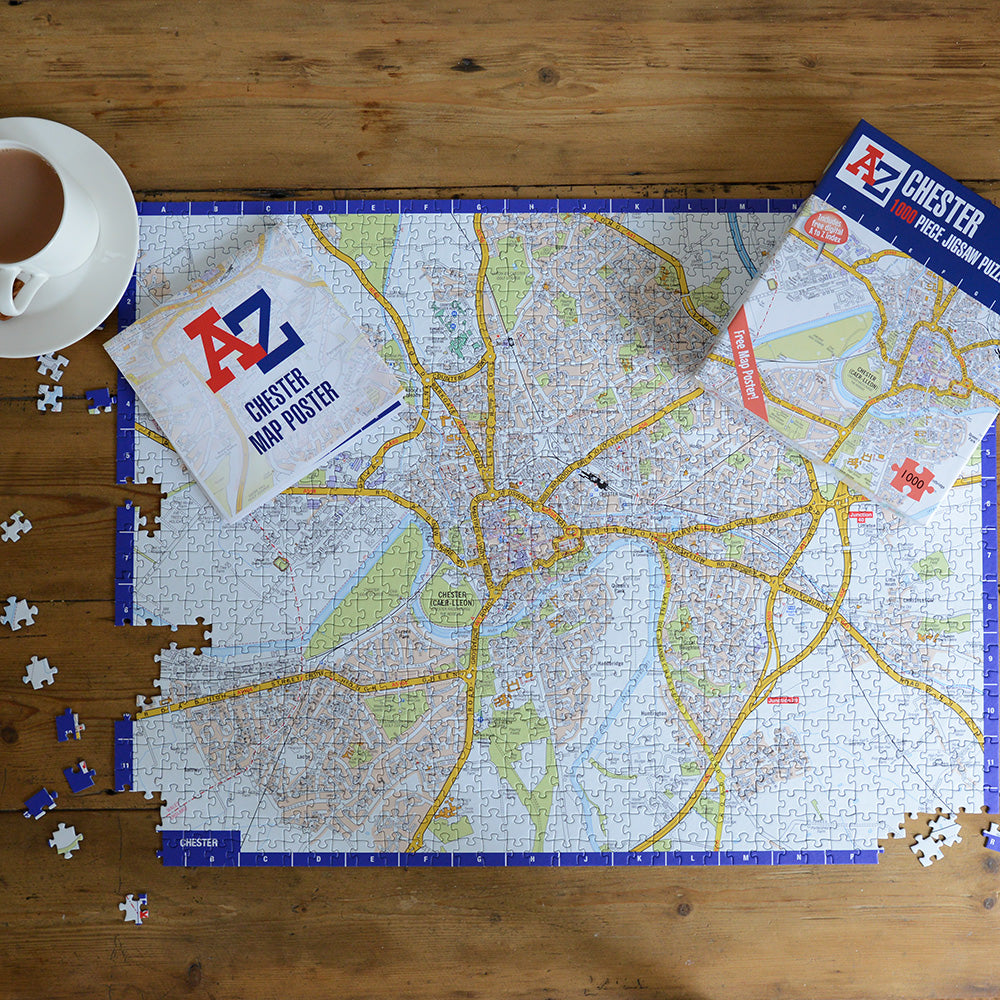 A-Z Map of  Chester 1000 Piece Jigsaw
