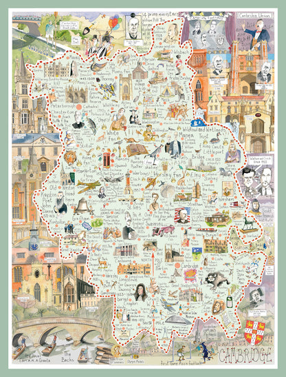 Tim Bulmer's Map of Cambridge 1000 Piece Jigsaw Puzzle