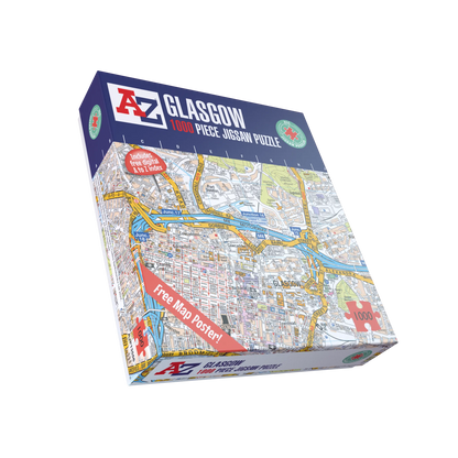 A-Z Map of  Glasgow 1000 or 300 Piece Jigsaw