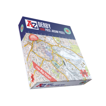 A-Z Map of  Derby 1000 Piece Jigsaw