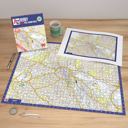 A-Z Map of  Derby 1000 Piece Jigsaw