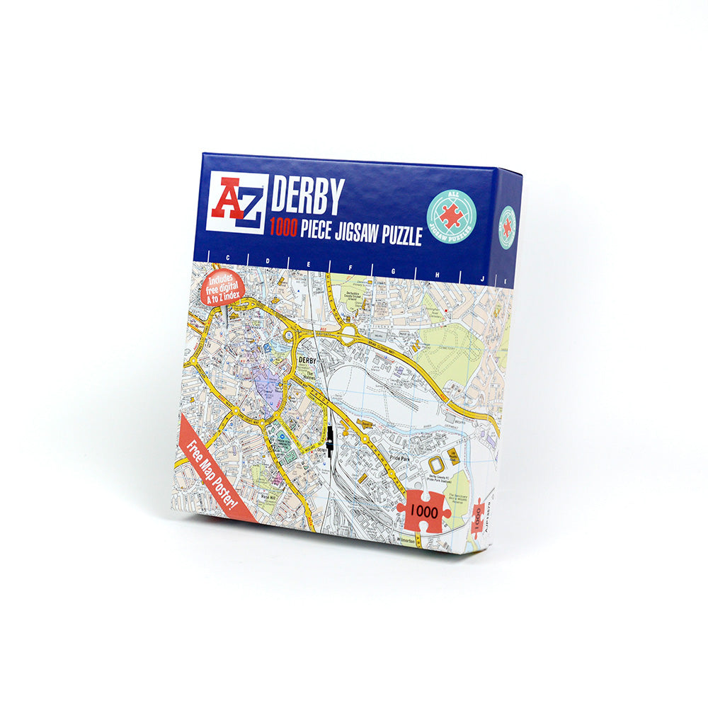 A-Z Map of  Derby 1000 Piece Jigsaw