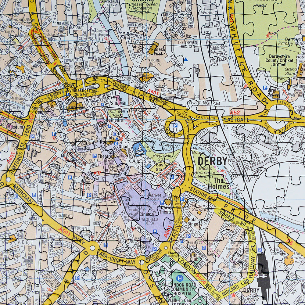 A-Z Map of  Derby 1000 Piece Jigsaw