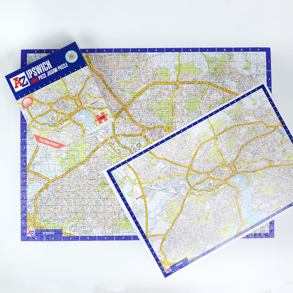 A-Z Map of  Ipswich 1000 Piece Jigsaw