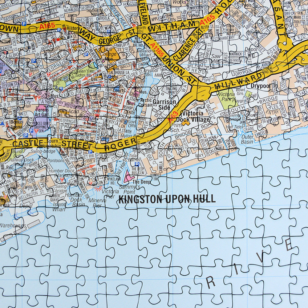 A-Z Map of  Kingston Upon Hull 1000 Piece Jigsaw