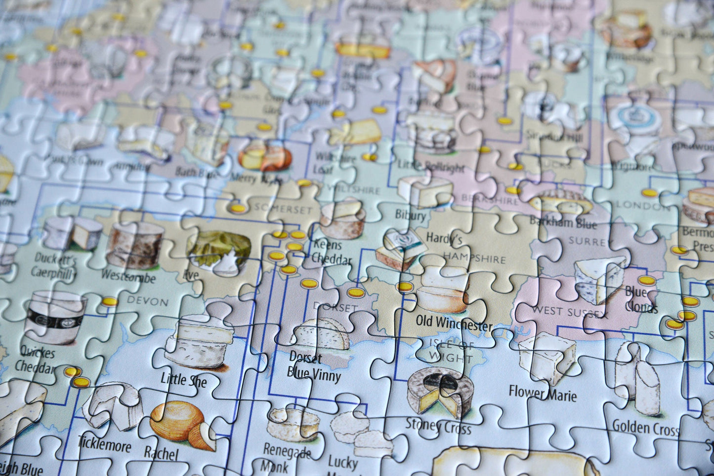 A Cheesemonger's Map of British & Irish Cheese 1000 Piece Jigsaw Puzzle