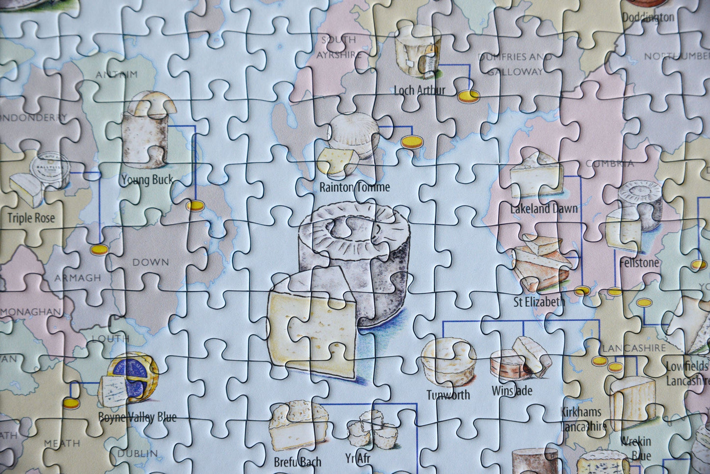 A Cheesemonger's Map of British & Irish Cheese 1000 Piece Jigsaw Puzzle