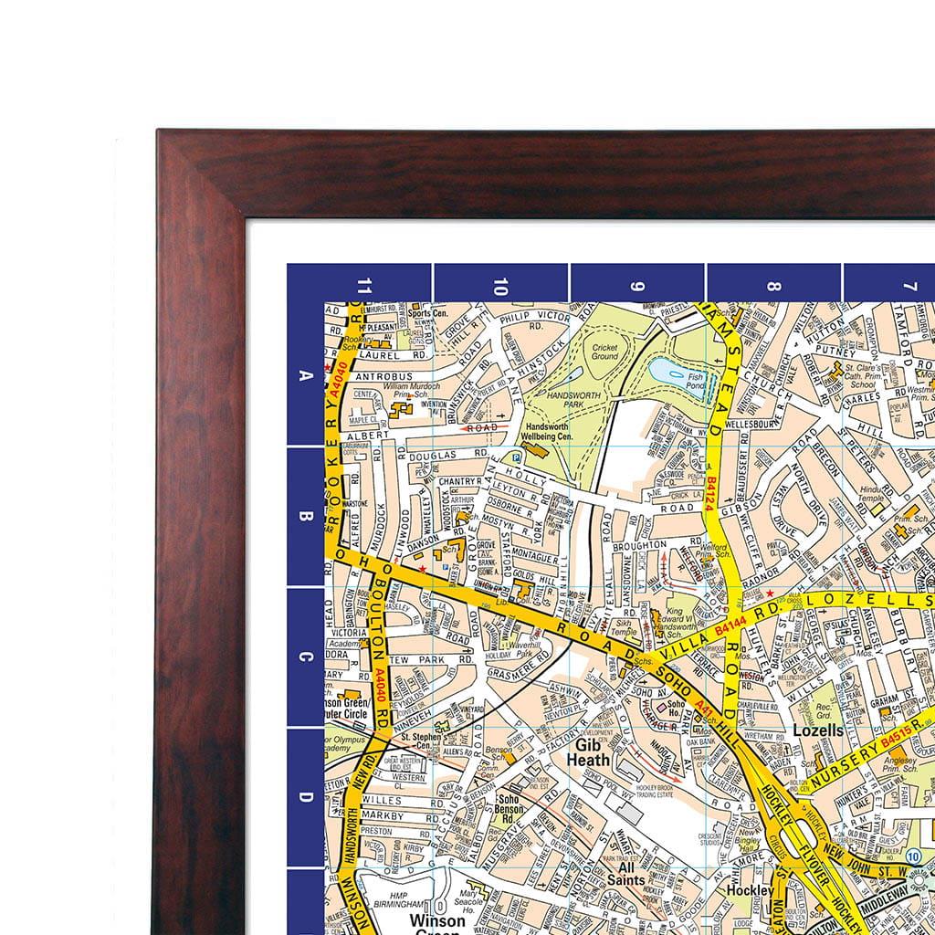 A-Z Map of  Birmingham Wall Map