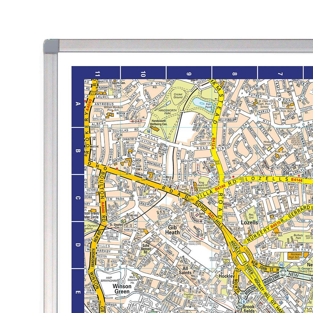 A-Z Map of  Birmingham Wall Map