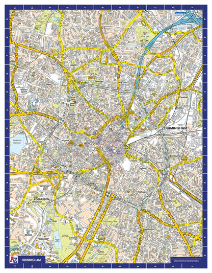 A-Z Map of  Birmingham Wall Map