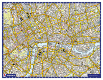 A-Z Map of Central London Wall Map