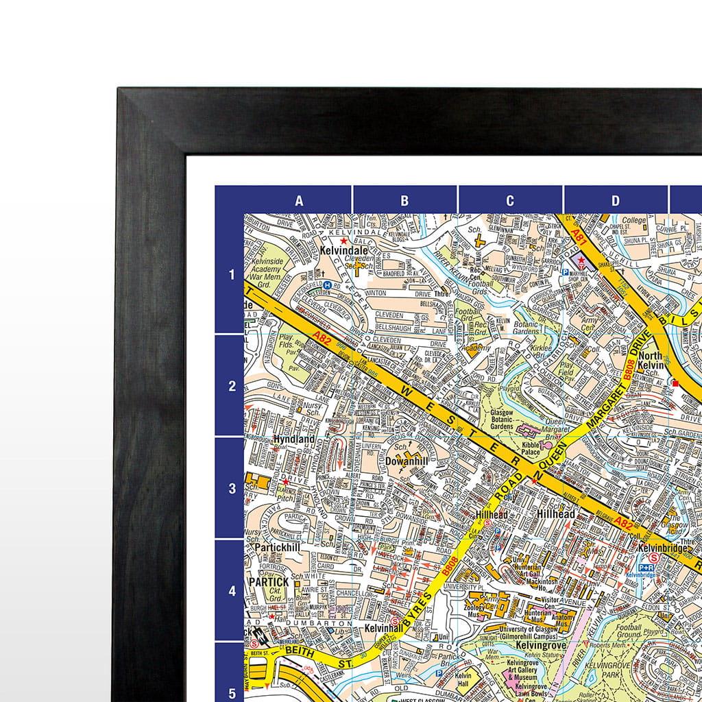 A-Z Map of Glasgow Wall Map