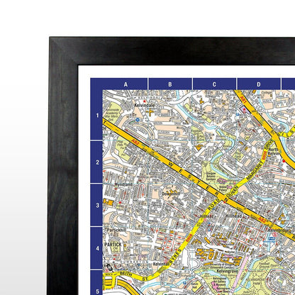 A-Z Map of Glasgow Wall Map