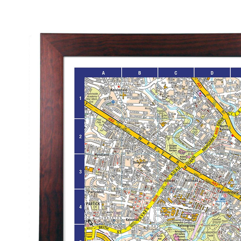 A-Z Map of Glasgow Wall Map
