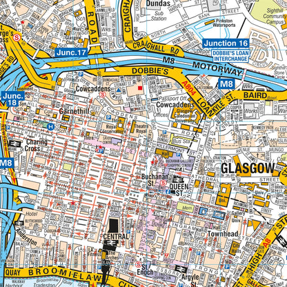 A-Z Map of Glasgow Wall Map