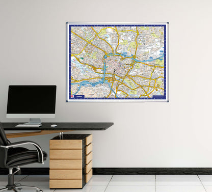 A-Z Map of Glasgow Wall Map