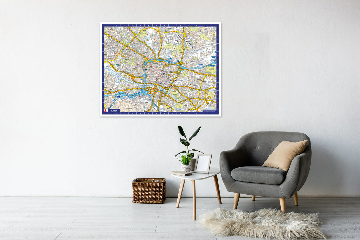 A-Z Map of Glasgow Wall Map
