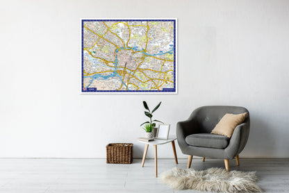 A-Z Map of Glasgow Wall Map
