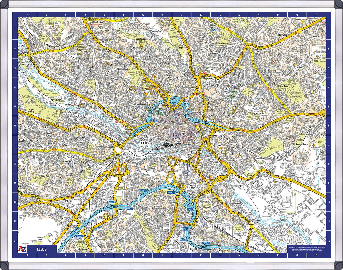 A-Z Map of Leeds Wall Map