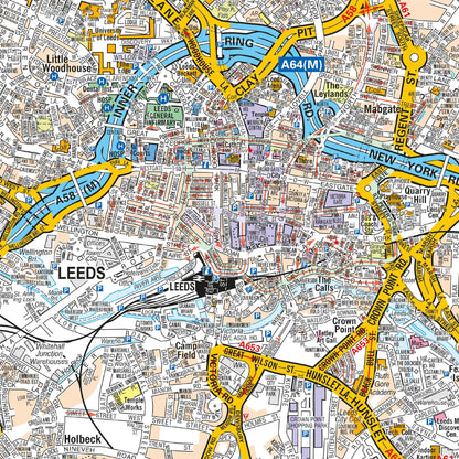 A-Z Map of Leeds Wall Map