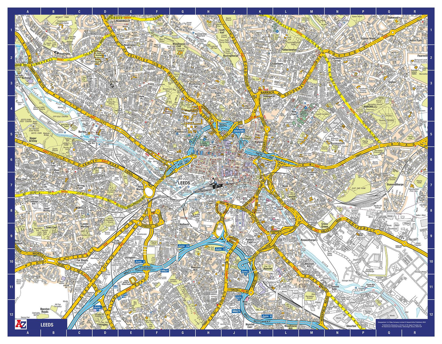 A-Z Map of Leeds Wall Map