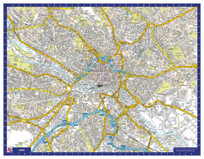 A-Z Map of Leeds Wall Map