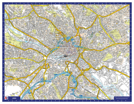 A-Z Map of Leeds Wall Map