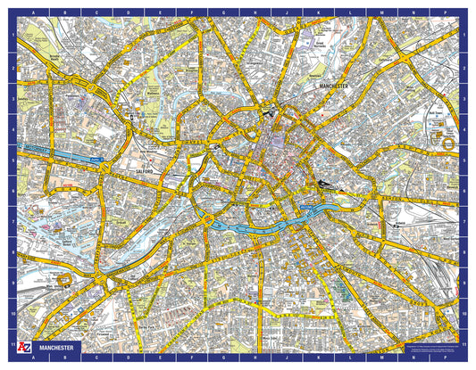 A-Z Map of Manchester Wall Map