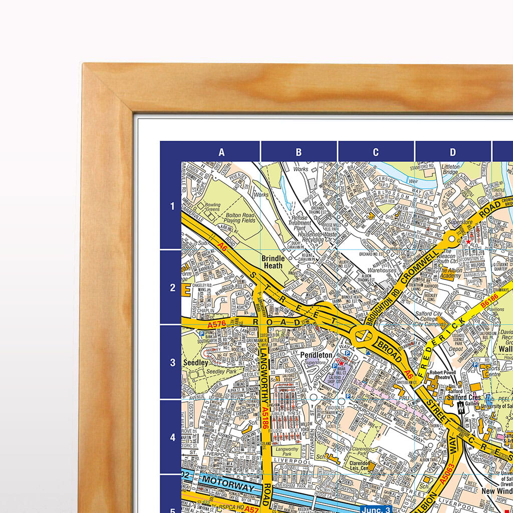 A-Z Map of Manchester Wall Map