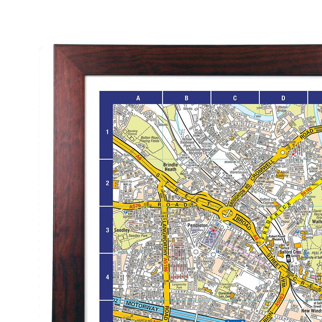 A-Z Map of Manchester Wall Map