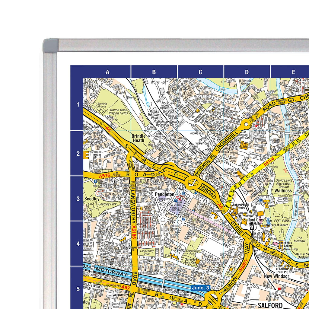 A-Z Map of Manchester Wall Map