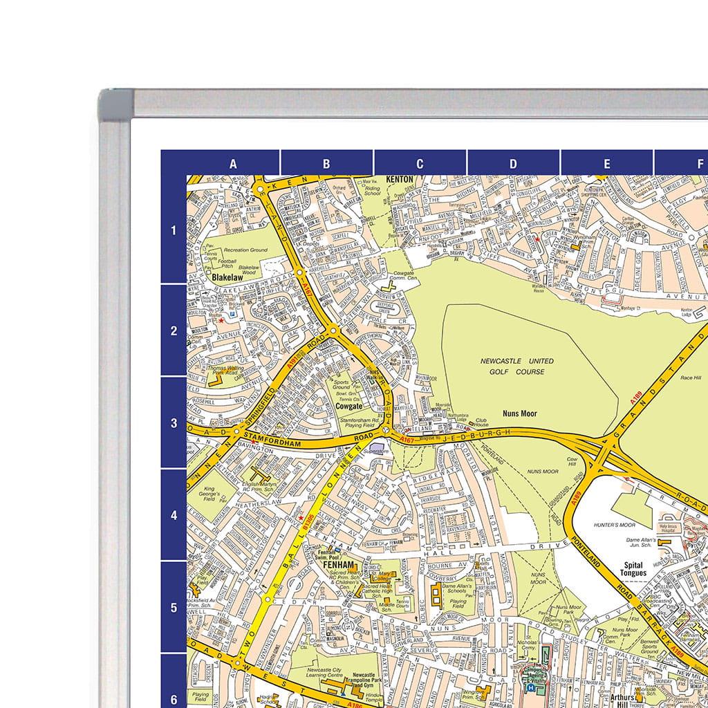 A-Z Map of Newcastle Wall Map